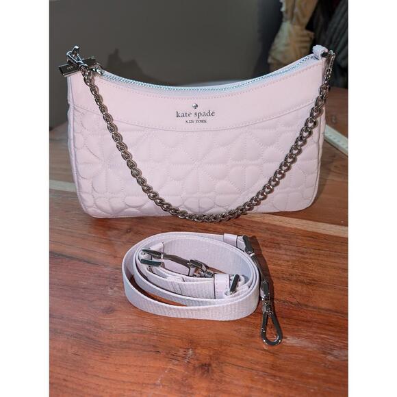 kate spade Handbags - Kate Spade Quilted Light Pink Leather Crossbody Bag with Chain Strap NWT